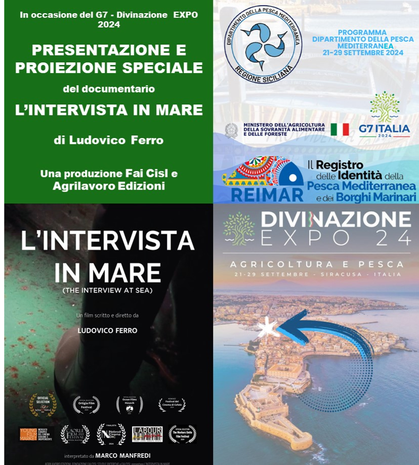 Scopri di più sull'articolo PROIEZIONE SPECIALE de L’intervista in mare in occasione del G7 – Divinazione EXPO 2024 Ortigia – Siracusa